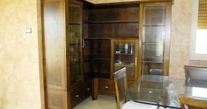Libreria classica 3 in legno cuoio
